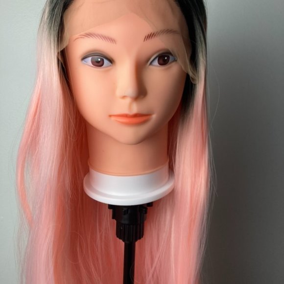 Pink Wig With Black Root Lace Front Wig - Picture 6 of 6